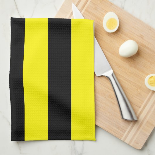 Gele en zwarte strepen theedoek (Quarter Fold)