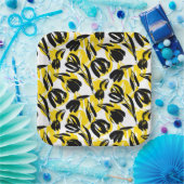 Gele en zwarte tulpen papieren bordje (Feest)