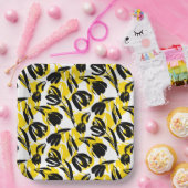 Gele en zwarte tulpen papieren bordje (Feest)