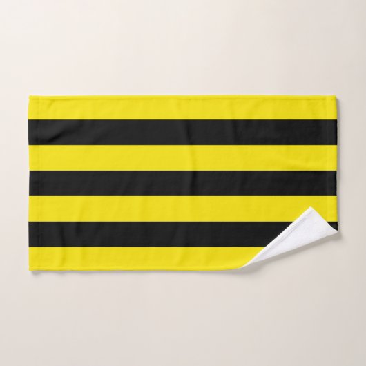 Gele en zwarte verticale strepen bad handdoek (Handdoek)