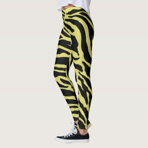 Gele en zwarte vingerafdrukken leggings