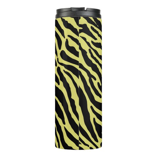 Gele en zwarte vingerafdrukken thermosbeker (Achterkant)