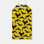 Gele en zwarte vleermuizen Halloween Party Cadeaulabel (Achterkant)