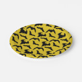 Gele en zwarte vleermuizen Halloween Party Papieren Bordje (Gekanteld)