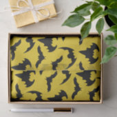 Gele en zwarte vleermuizen Halloween Party Tissuepapier (Geschenk)