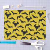 Gele en zwarte vleermuizen Halloween Party Tissuepapier (Craft)