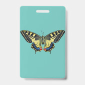 Gele en zwarte vlinder badge (Achterkant)