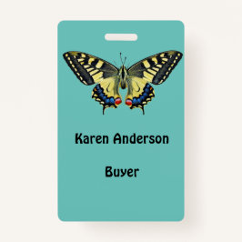 Gele en zwarte vlinder badge