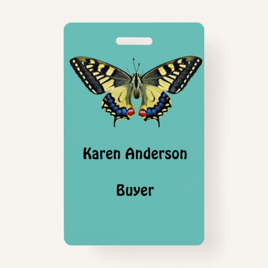 Gele en zwarte vlinder badge (Voorkant)