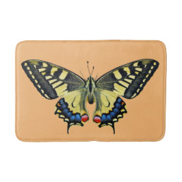 Gele en zwarte vlinder badmat