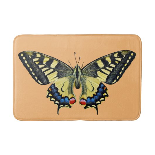 Gele en zwarte vlinder badmat (Voorkant)