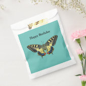 Gele en zwarte vlinder bedankzakje (Gezegeld)