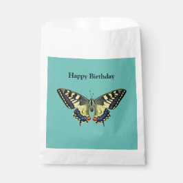 Gele en zwarte vlinder bedankzakje