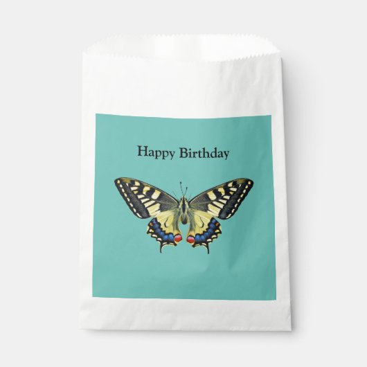 Gele en zwarte vlinder bedankzakje (Voorkant)