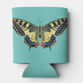 Gele en zwarte vlinder blikjeskoeler (Achterkant)