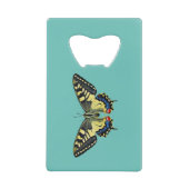 Gele en zwarte vlinder creditkaart flessenopener (Voorkant)
