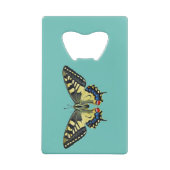 Gele en zwarte vlinder creditkaart flessenopener (Achterkant)