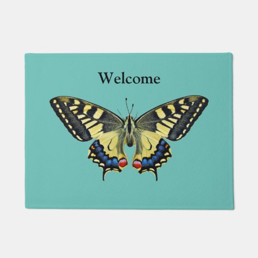 Gele en zwarte vlinder deurmat (Voorkant)