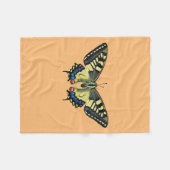Gele en zwarte vlinder fleece deken (Voorkant (Horizontaal))