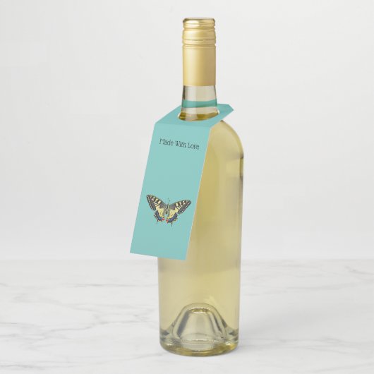 Gele en zwarte vlinder flessenhanger (Schuin)