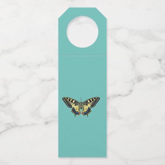 Gele en zwarte vlinder flessenhanger (Achterkant)