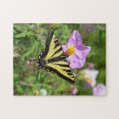 Gele en zwarte vlinder legpuzzel (Horizontaal)