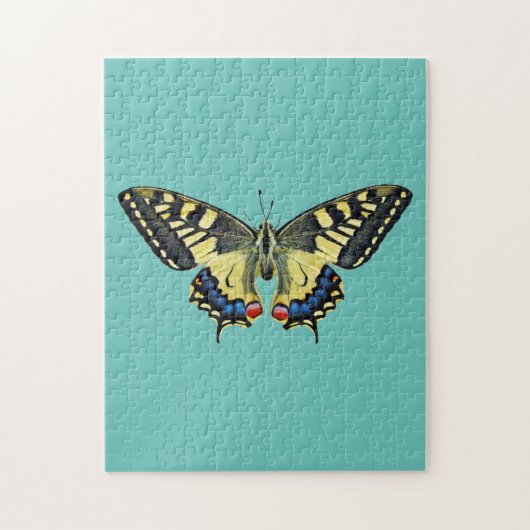 Gele en zwarte vlinder legpuzzel (Verticaal)