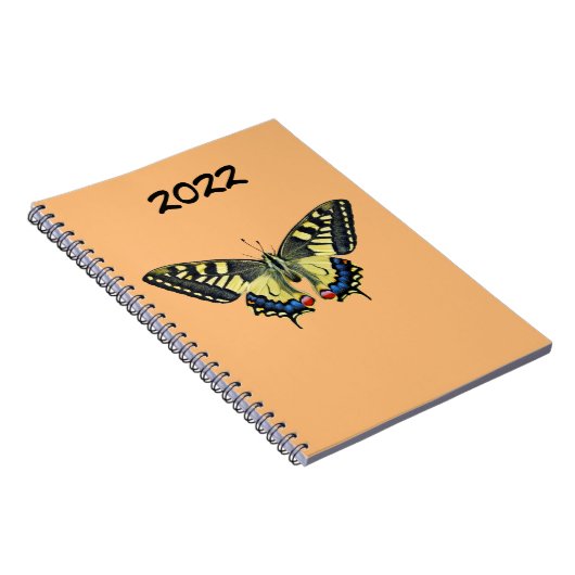 Gele en zwarte vlinder notitieboek (Rechterzijde)