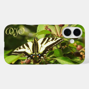 Gele en zwarte vlinder op appelboom iPhone 16 hoesje
