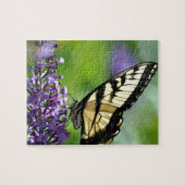 Gele en Zwarte Vlinder op Lavendel Legpuzzel (Horizontaal)