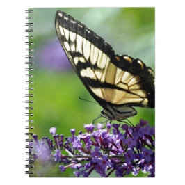 Gele en Zwarte Vlinder op Lavendel Notitieboek