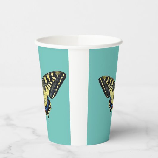 Gele en zwarte vlinder papieren bekers (Links)