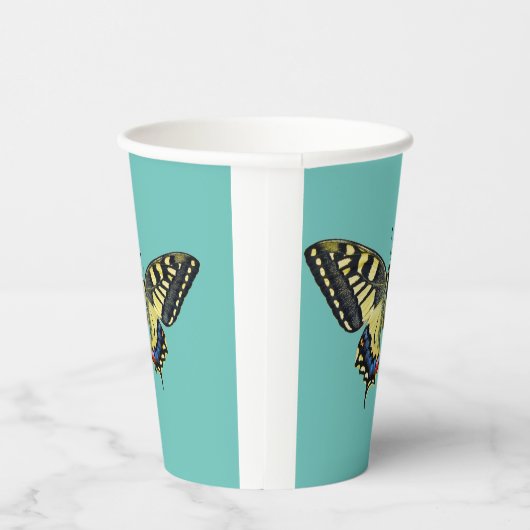 Gele en zwarte vlinder papieren bekers (Rechts)