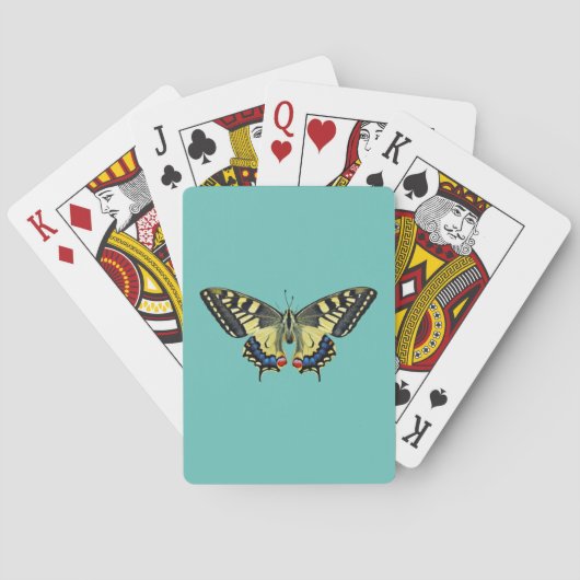 Gele en zwarte vlinder pokerkaarten (Achterkant)