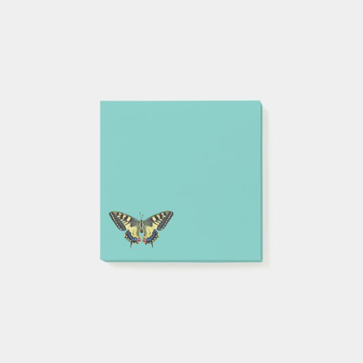 Gele en zwarte vlinder post-it® notes (Voorkant)