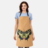 Gele en zwarte vlinder schort (Gedragen)