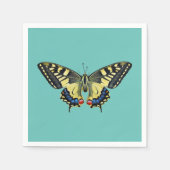 Gele en zwarte vlinder servet (Voorkant)