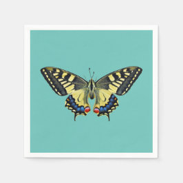 Gele en zwarte vlinder servet