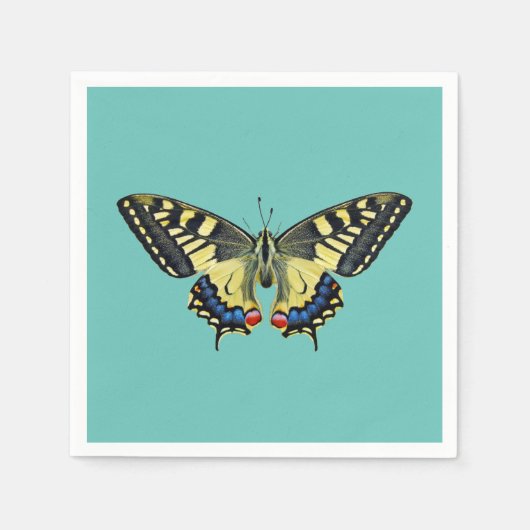 Gele en zwarte vlinder servet (Voorkant)