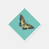 Gele en zwarte vlinder servet (Hoek)