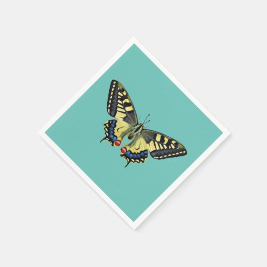 Gele en zwarte vlinder servet (Hoek)