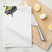 Gele en zwarte vlinder theedoek (Quarter Fold)