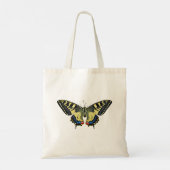 Gele en zwarte vlinder tote bag (Achterkant)
