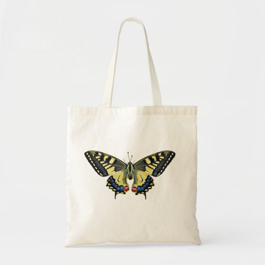 Gele en zwarte vlinder tote bag (Voorkant)
