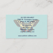 Gele en zwarte vlinder visitekaartje (Achterkant)