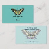 Gele en zwarte vlinder visitekaartje (Voorkant / Achterkant)