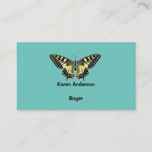 Gele en zwarte vlinder visitekaartje (Voorkant)