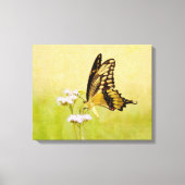 Gele en Zwarte Vlinder Wildflower Art Print (Voorkant)