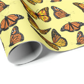 gele en zwarte vlinders natuur Wrapping Papier (Rol Hoek)