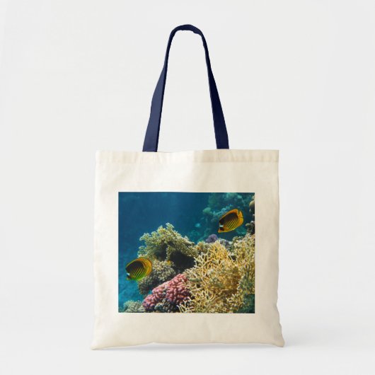 Gele en zwarte vlindervis tote bag (Voorkant)